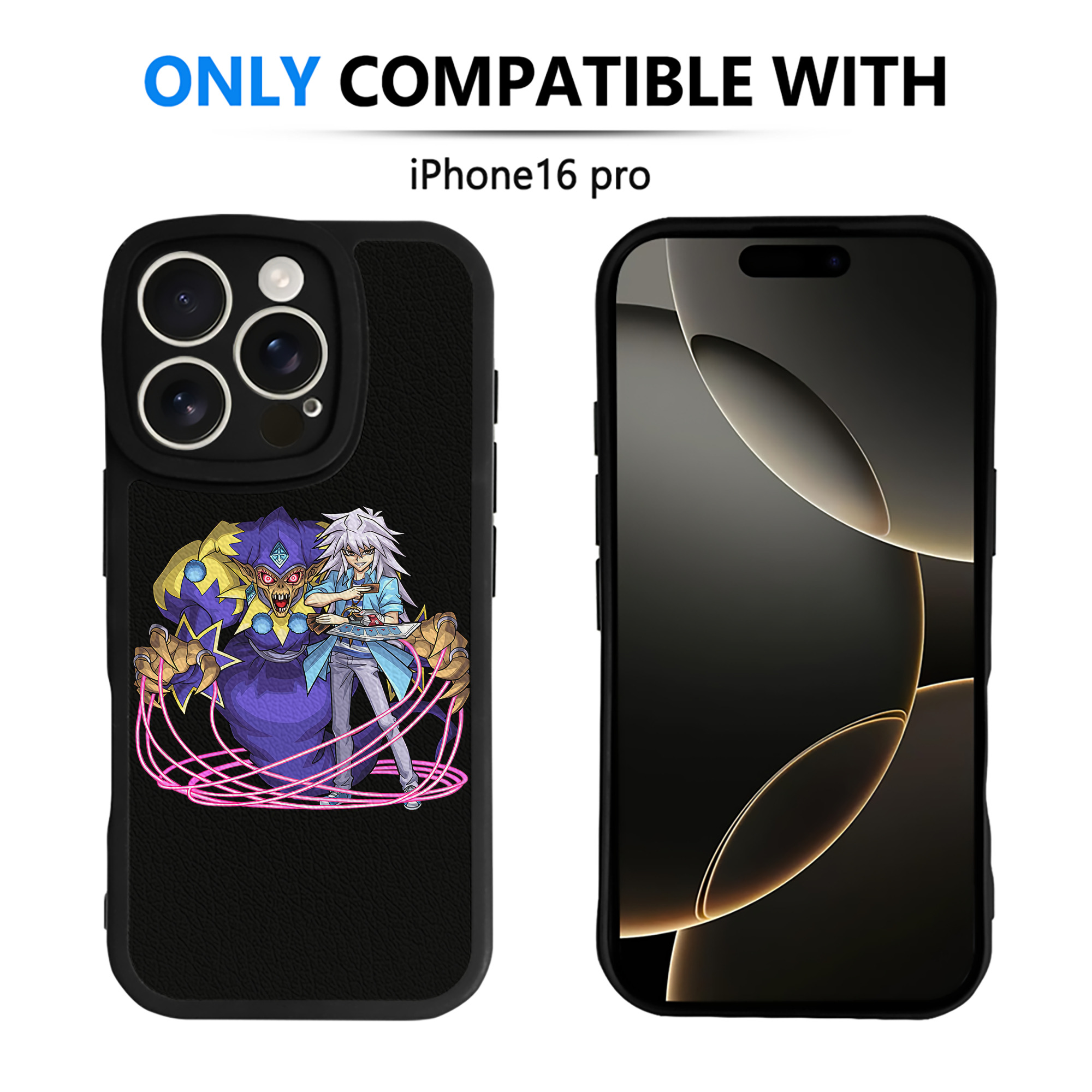 （画像用） 遊☆戯☆王 Yu-Gi-Oh! 【iPhone 16シリーズ対応】シリコンスマホケース（レザー調） 材質：シリコン